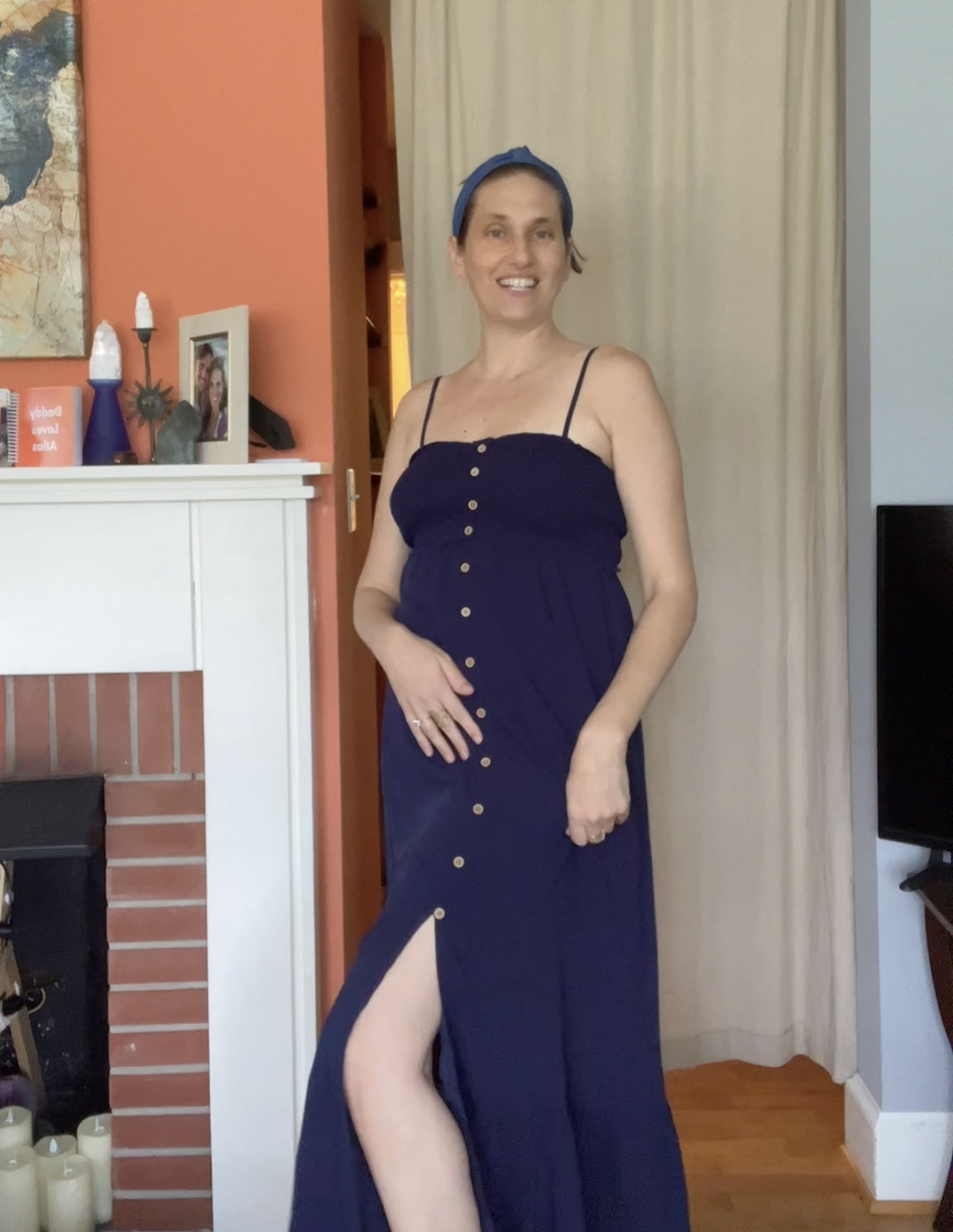 PinkLaura 2025 New Spaghetti Strap Button Ruffle Pocket Maxi Dress (Buy 2 Free Shipping)