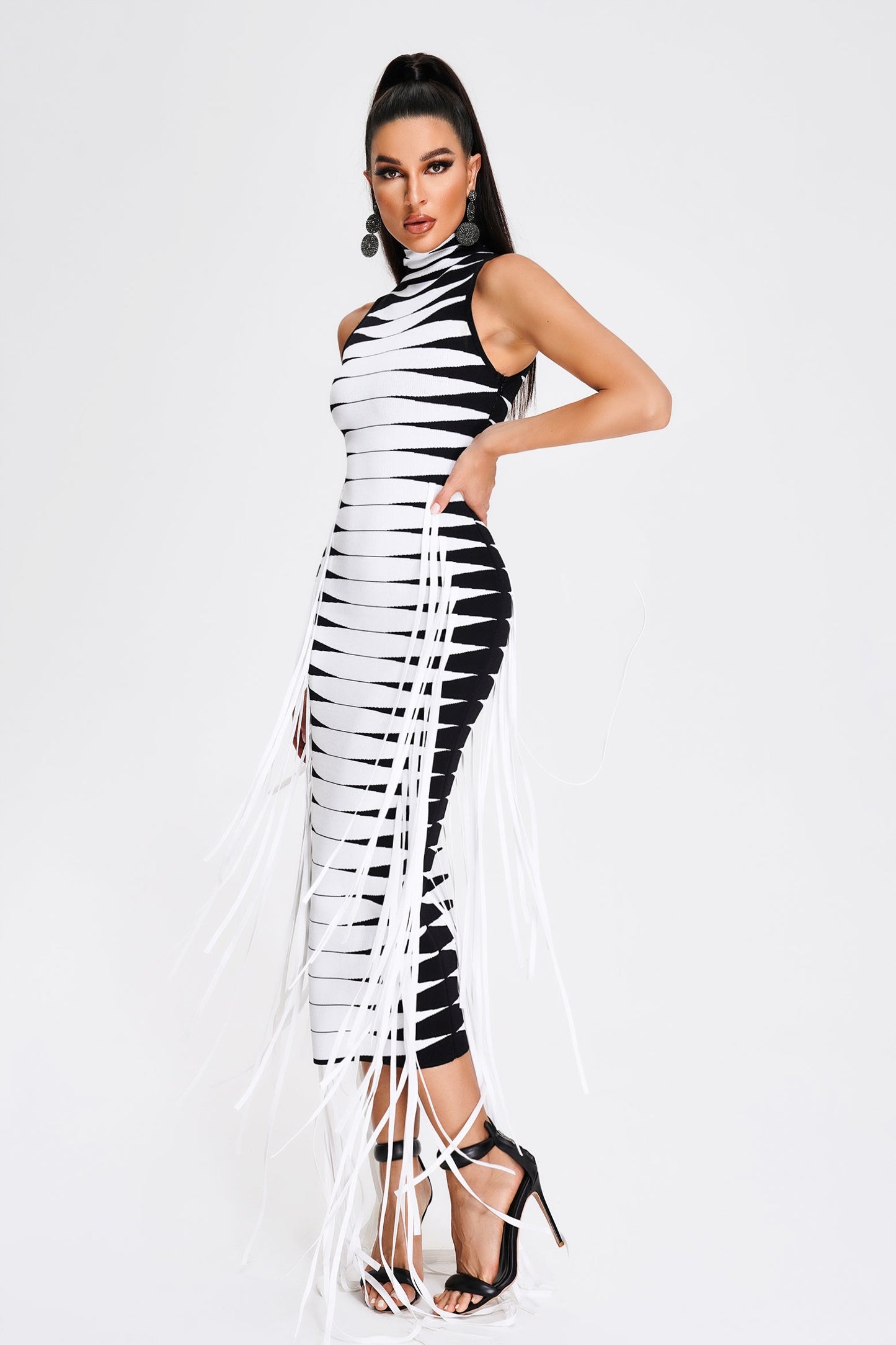 Trevena Tassel Midi Bandage Dress