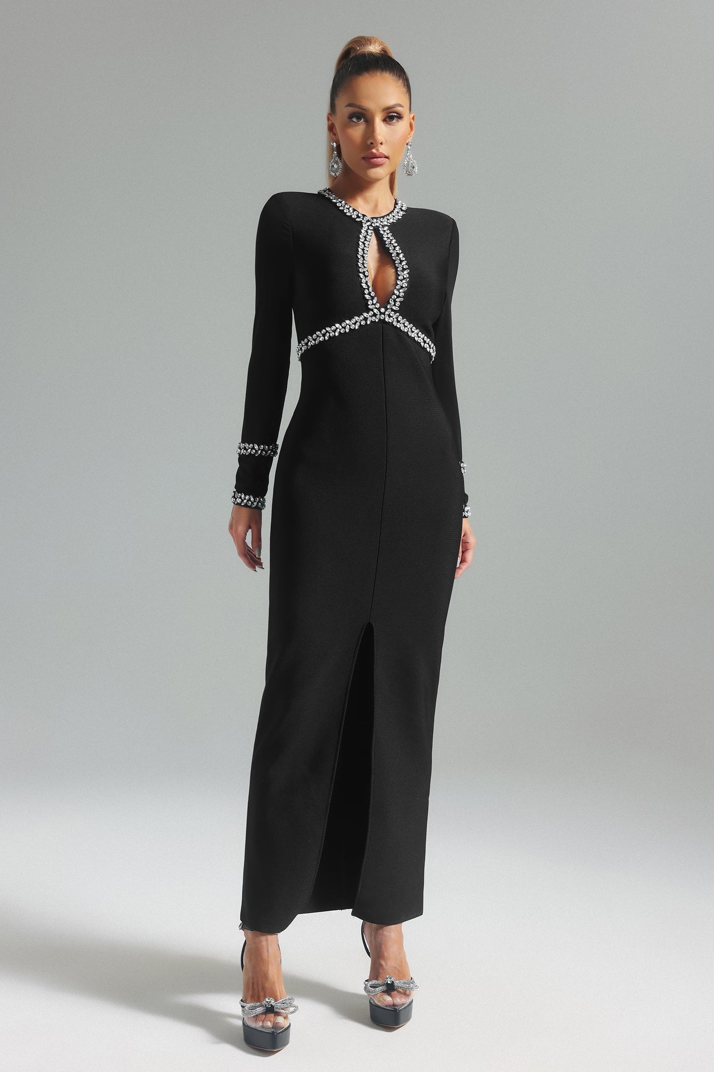 Jena Diamante Midi Bandage Dress