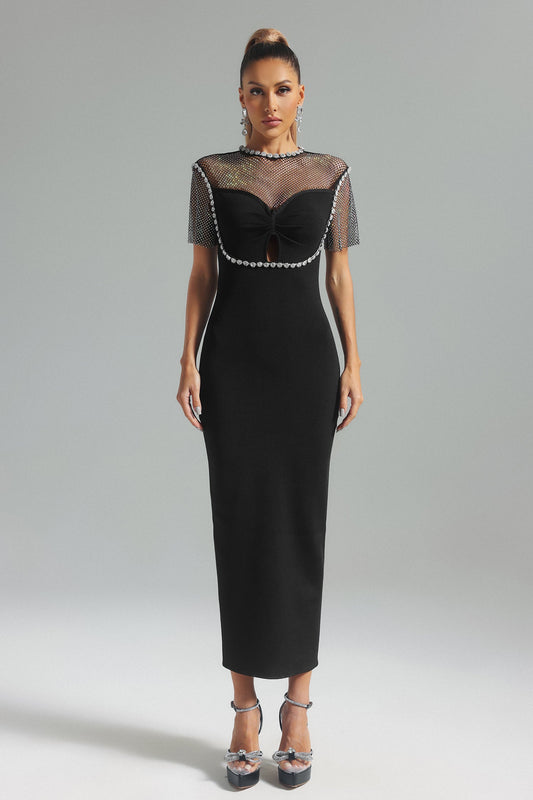 Helene Diamante Bandage Midi Dress