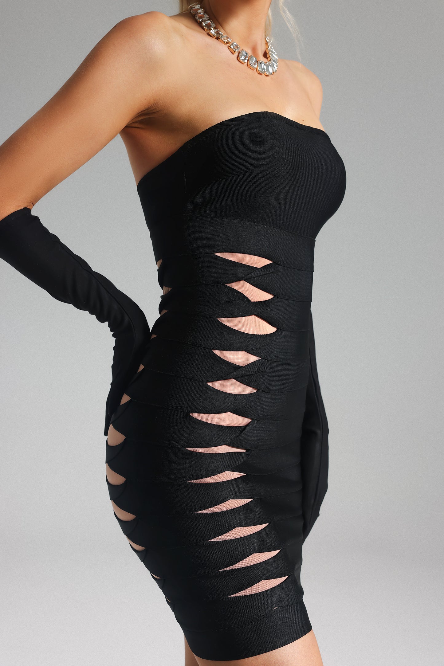 Rukiya Cut Out Mini Bandage Dress