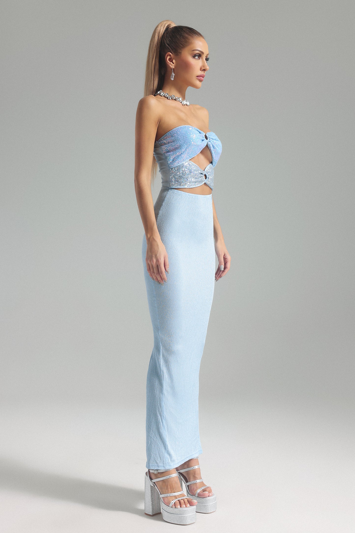 Sally Sequins Cutout Bandage Dress