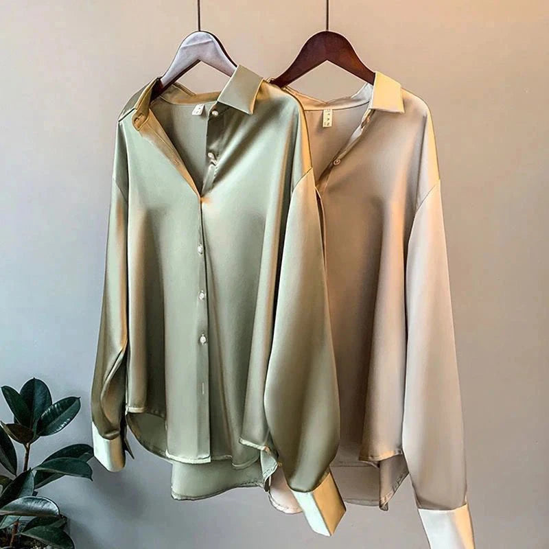 Spring Shirt And Blouses New Sweater Cardigans Woman Top Knitted Korean Long Sleeve Lapel Button Elegance Sweet Casual Coats