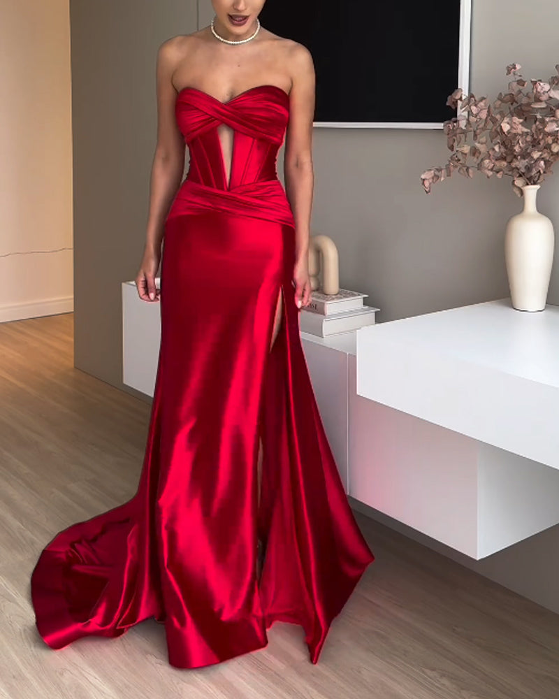 Elegant Strapless Party Dress