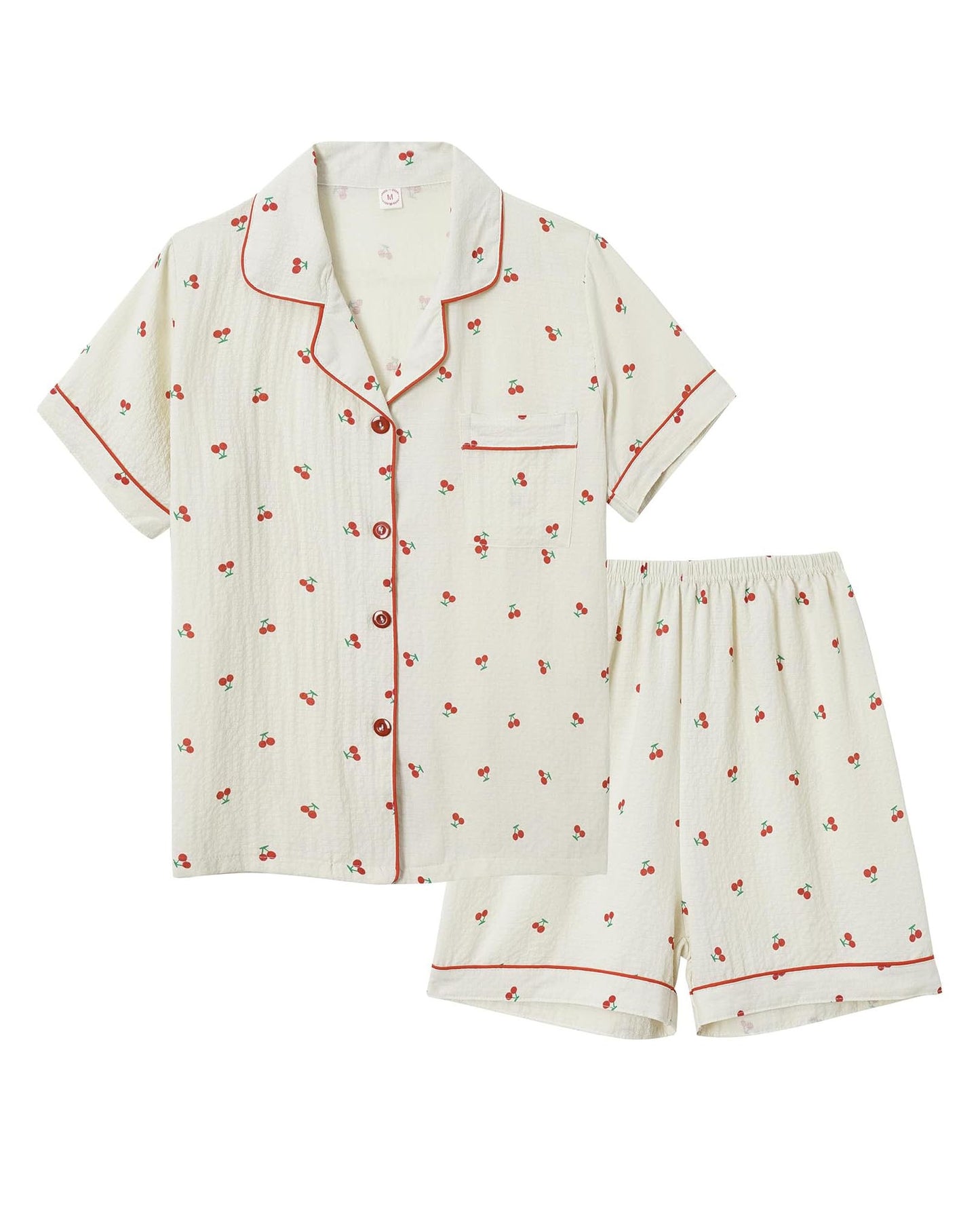 2025 Women's Button-Down Printed Pajamas Short Sleeve Shorts 2-Piece Set (Buy 2 Free Shipping)