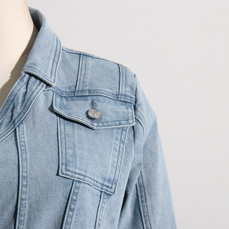 Niche Design Denim Off-the-shoulder Jacket