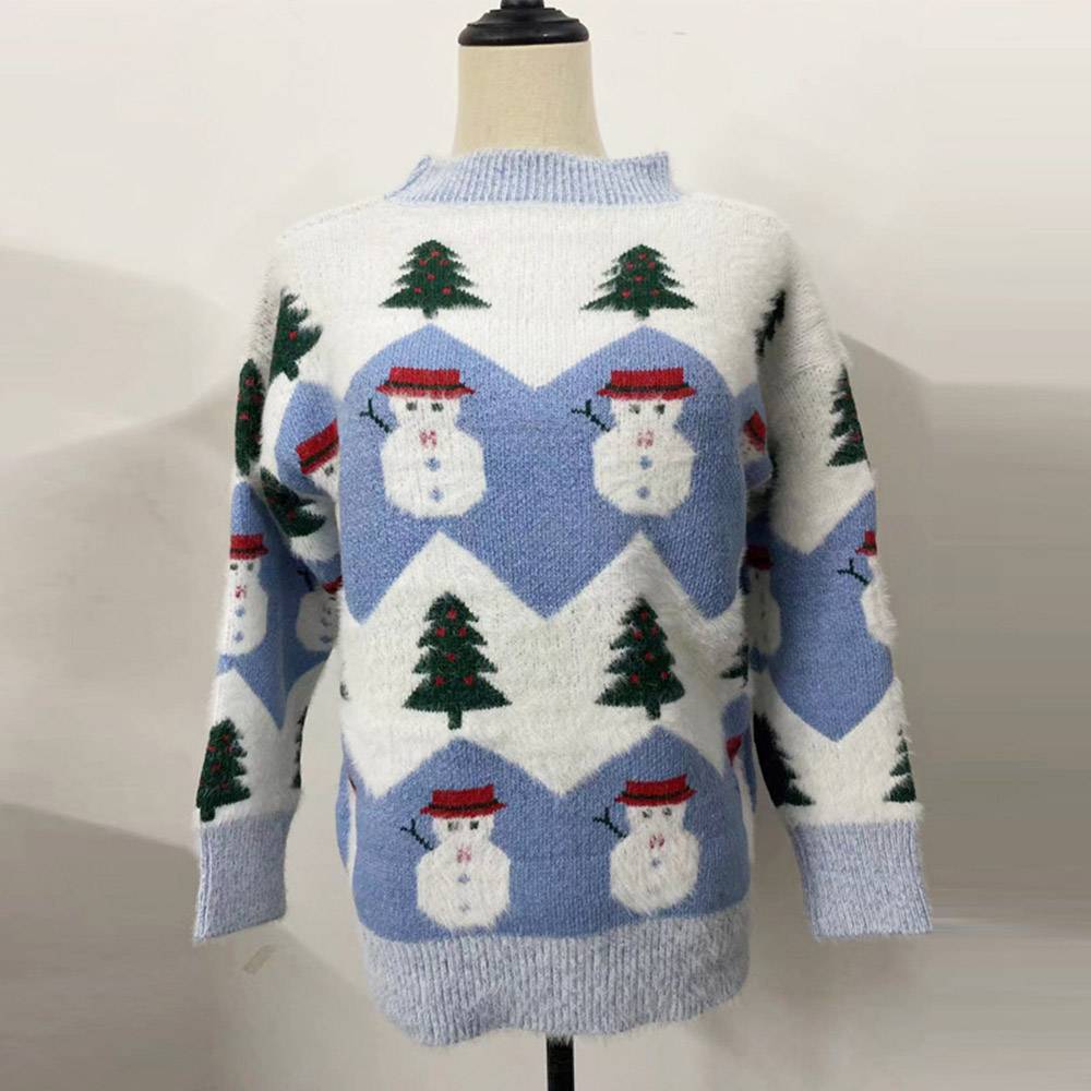 Merry Christmas Sweaters | Patchwork Thick Long Sleeve Women's Sweater