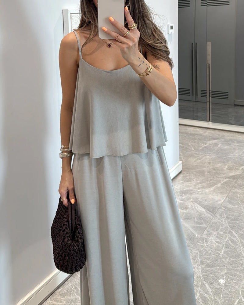 Casual Comfort Sling Top & Pants Two-piece Set