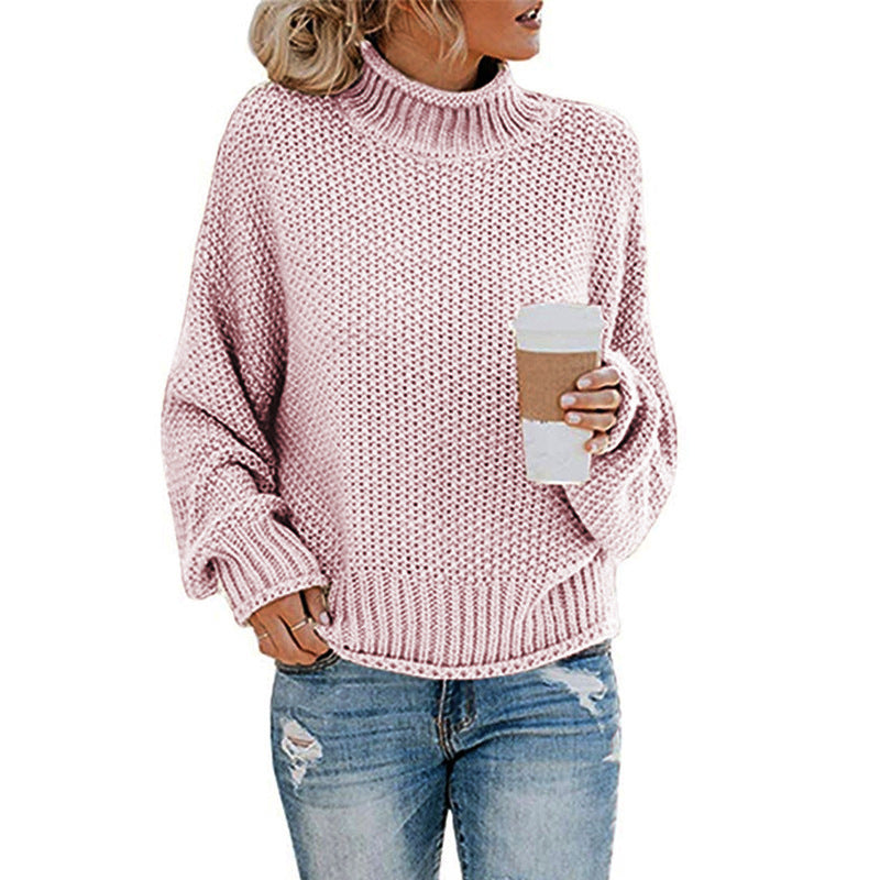 Autumn Winter sweater women's clothing thick thread turtleneck pullover women