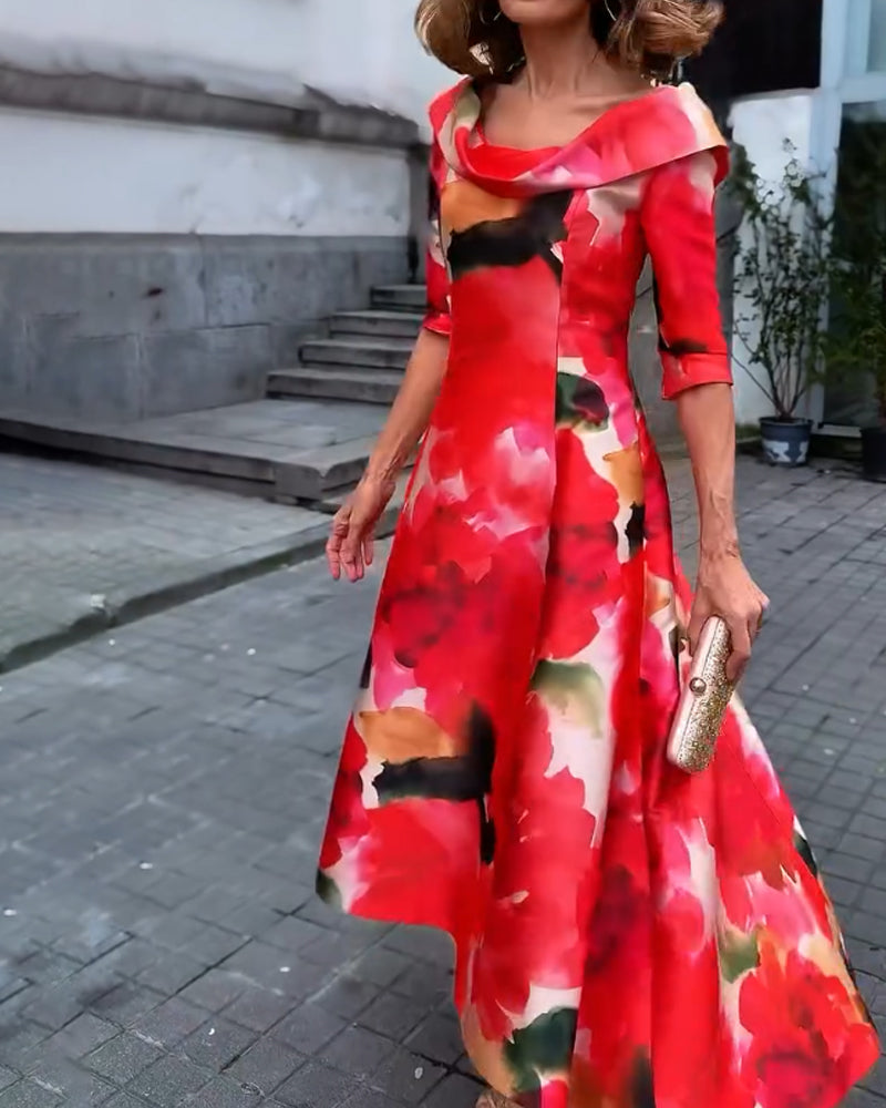 Fashion Print Flower Dress