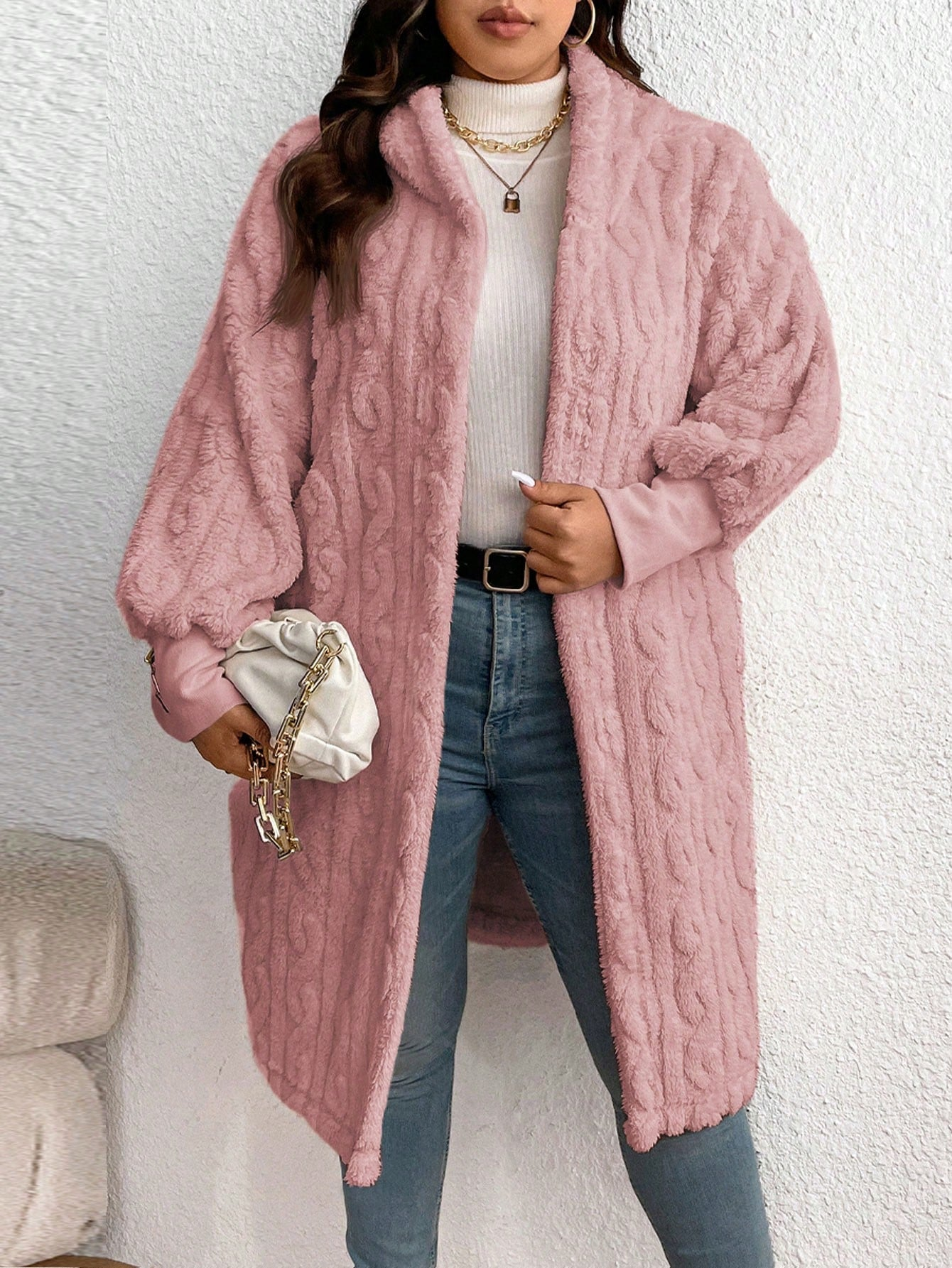 Front Hooded Long Sleeve Teddy Bear Plush Hooded Jacket With Pockets (Buy 2 Free Shipping)