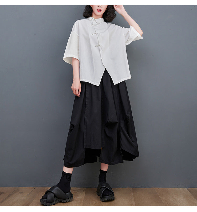 Simple Solid Color Short Sleeve Shirt