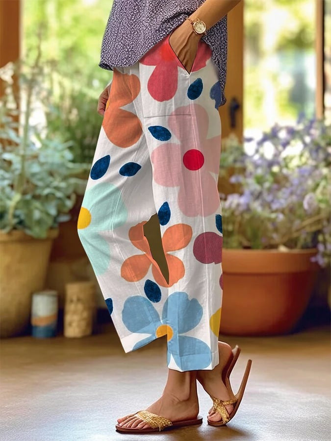 Comfort Loose Printed Trousers