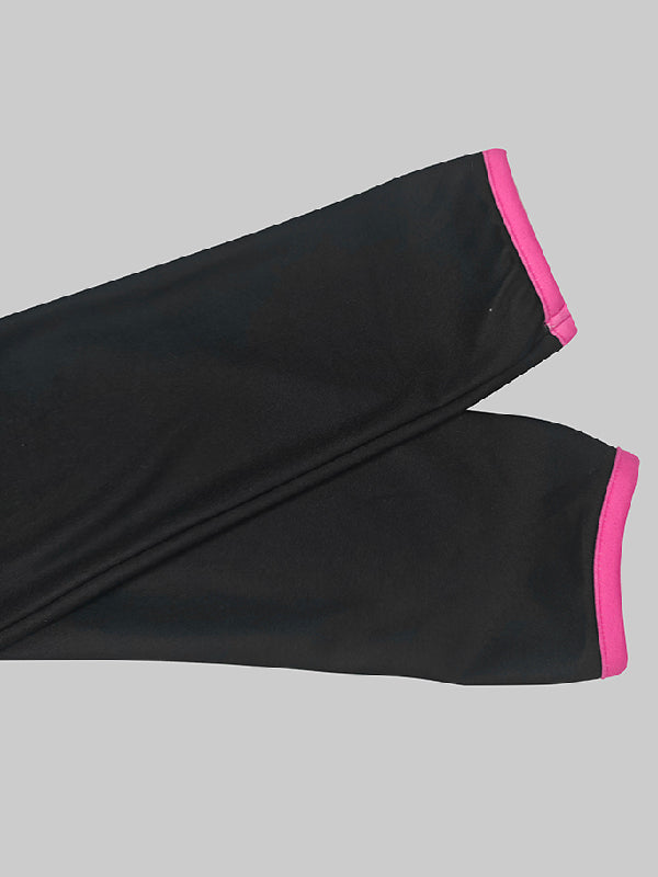 Long Sleeves Skinny Colorful Contrast Color Striped V-Neck Maxi Dresses