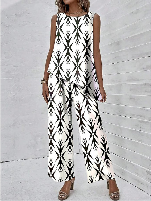 Women's Printed Loose Two-piece Set