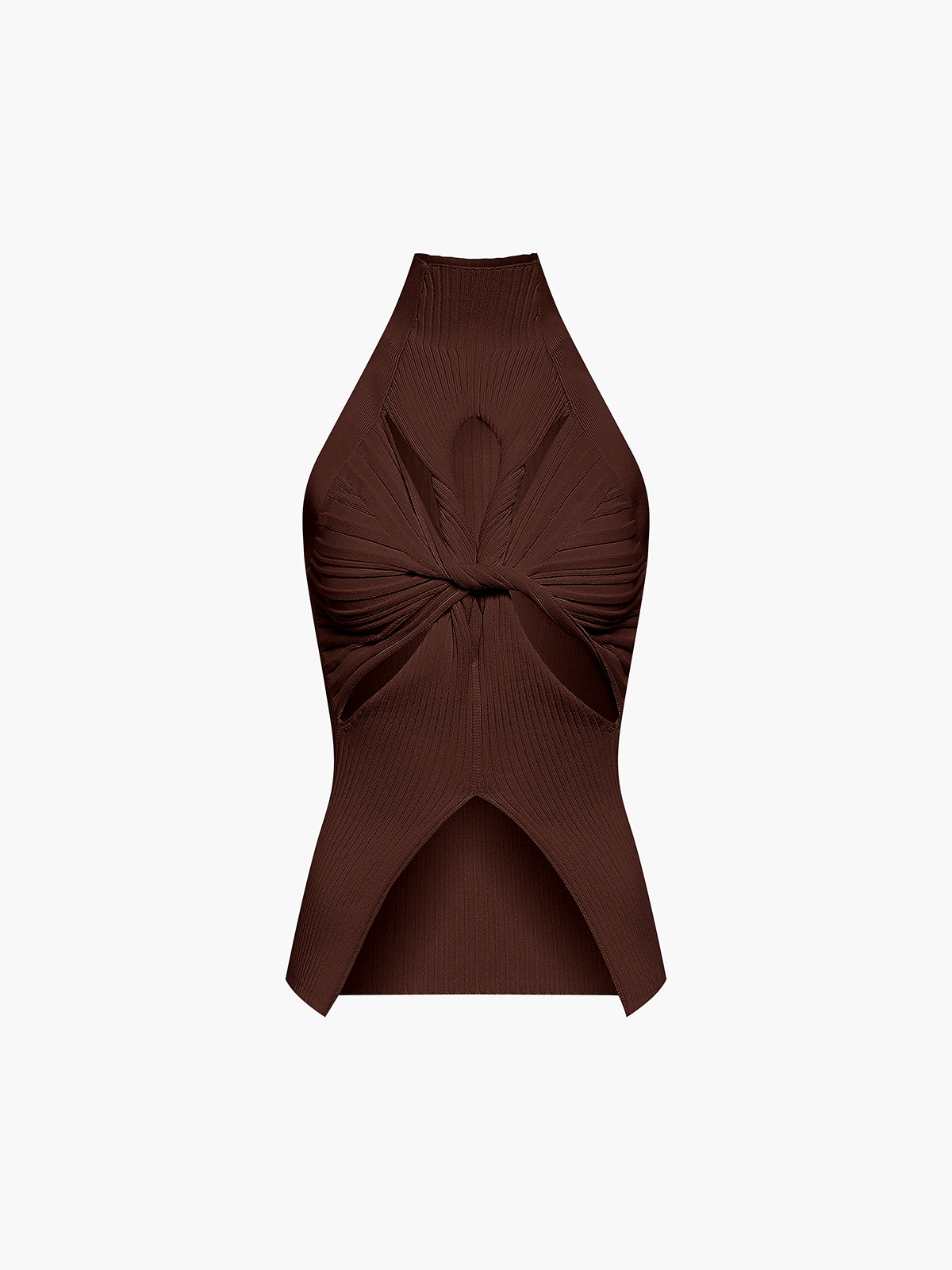 Twist Cutout Mockneck Rib Top