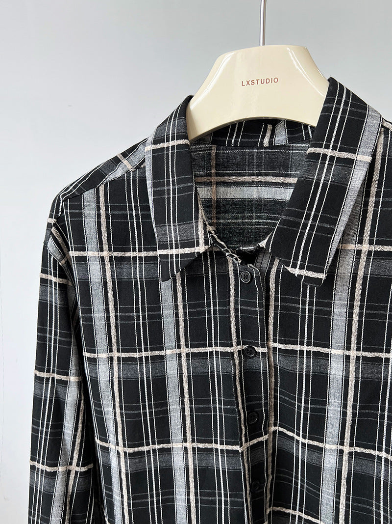 Classic Plaid Long Sleeve Blouse