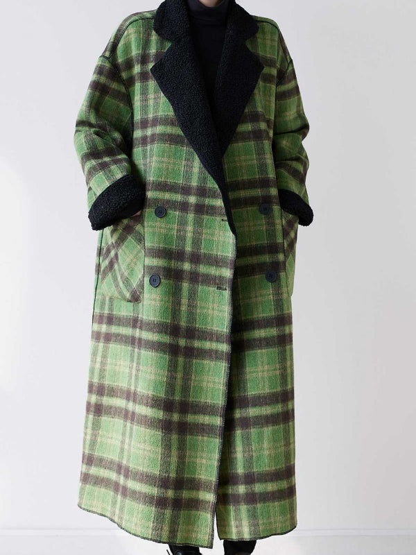 Classic Velvet Reversible Plaid Coat