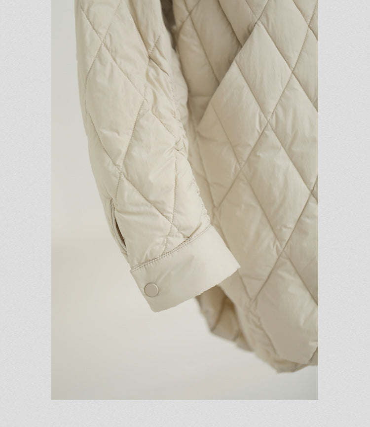 Casual Solid Color Lapel Down Jacket