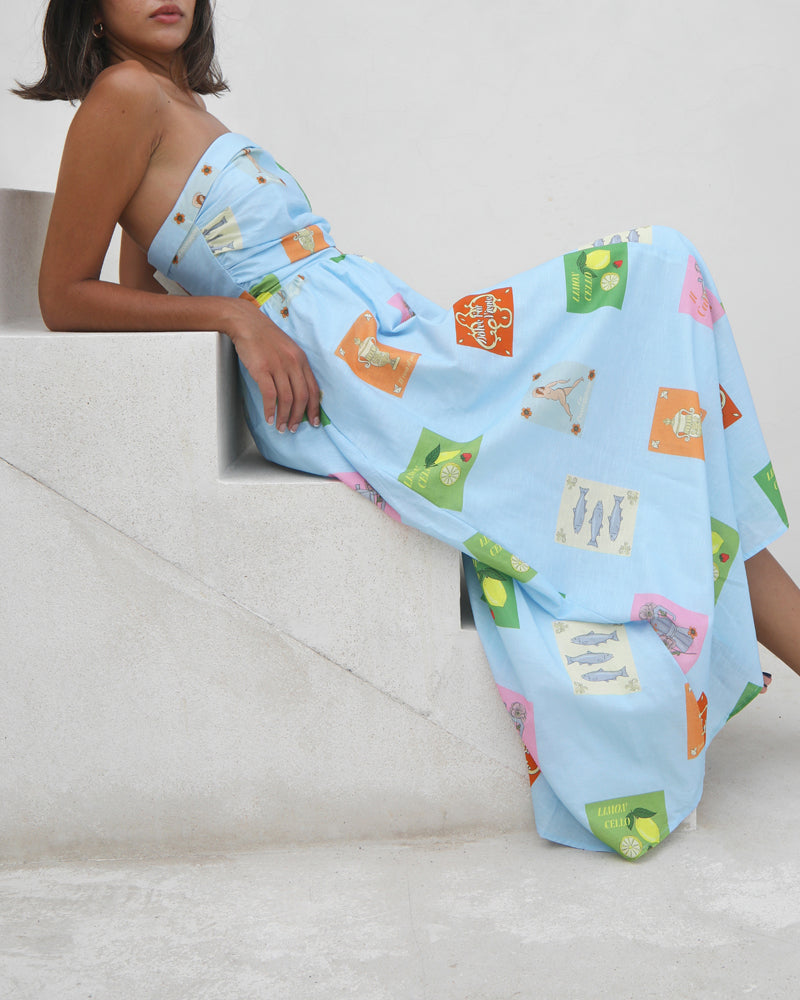 Casual Strapless Print Dress