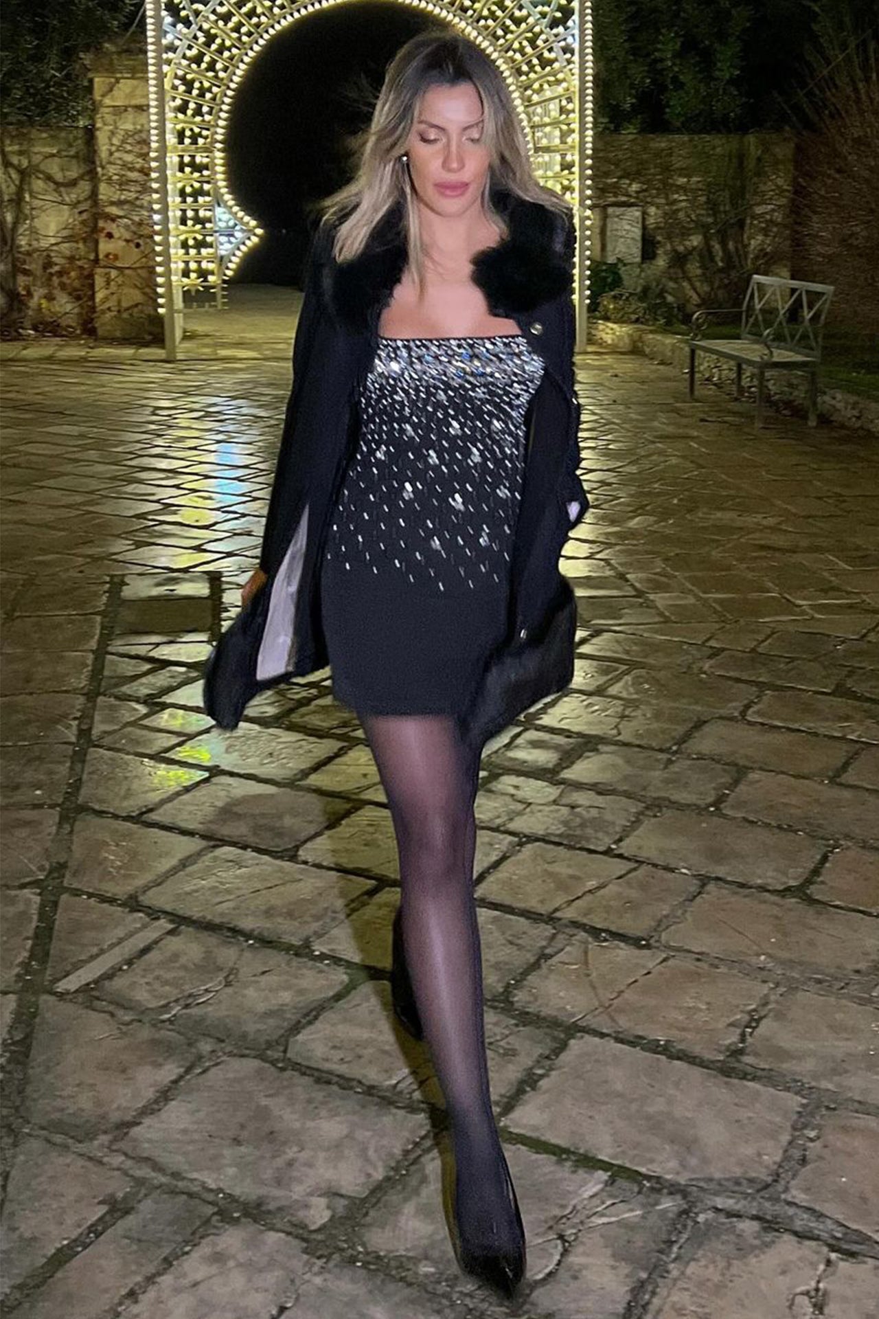 Donatella Tube Top Party Dress In Black