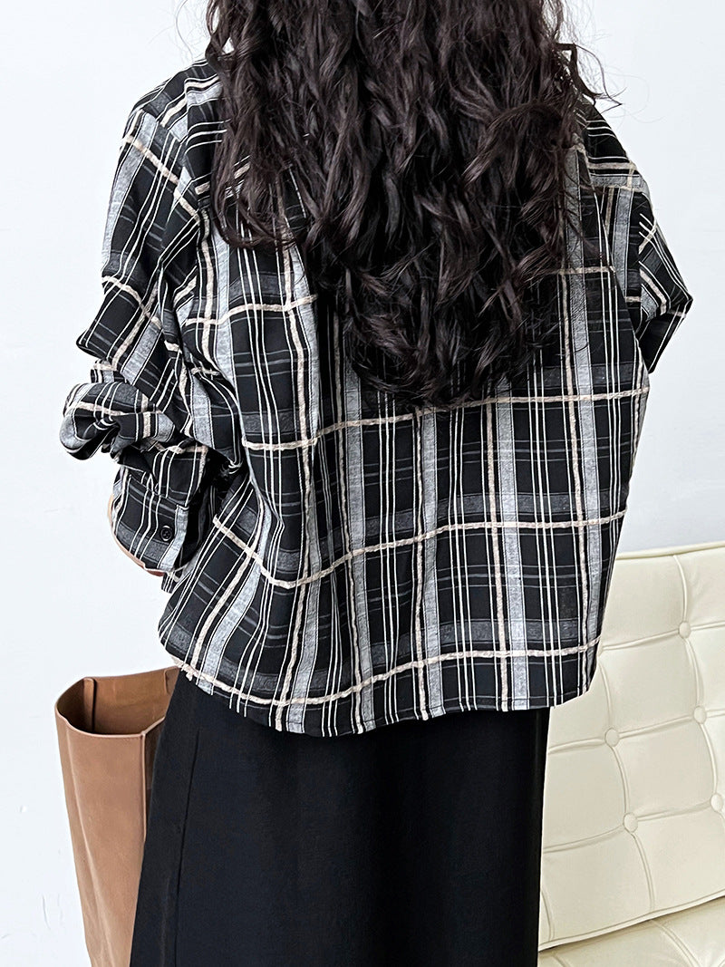 Classic Plaid Long Sleeve Blouse