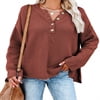 Plus Size Sweater for Women Long Sleeve Fall Winter Warm Pullover Tops Light Green XL