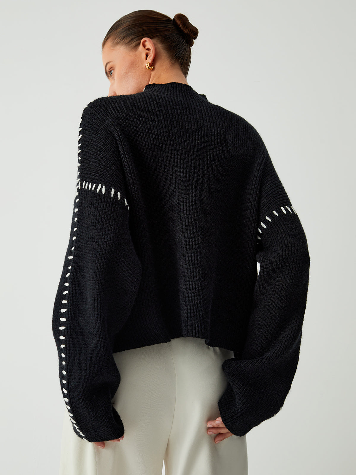 Shift The Focus Oversized Mockneck Sweater