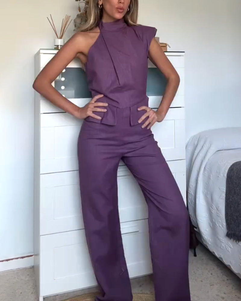 Fashion Design Sense Single Sleeve Pants