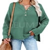 Plus Size Sweater for Women Long Sleeve Fall Winter Warm Pullover Tops Light Green XL