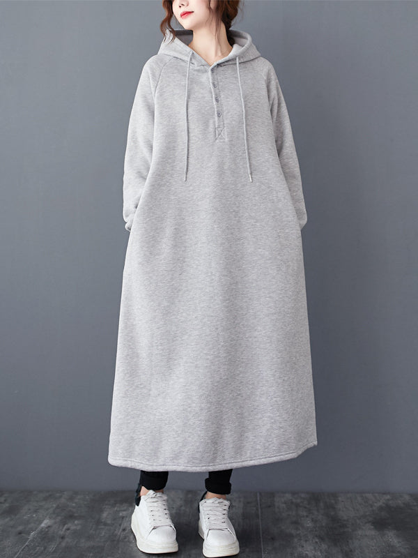 Casual Thickened Hooded Sweatshirt Dress
