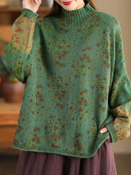 Vintage Cotton Thread Floral Knit Sweater
