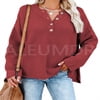 Plus Size Sweater for Women Long Sleeve Fall Winter Warm Pullover Tops Light Green XL