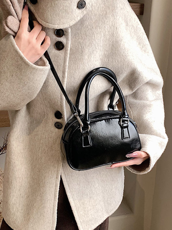 Geometric Solid Color Zipper Crossbody Bags Handbags