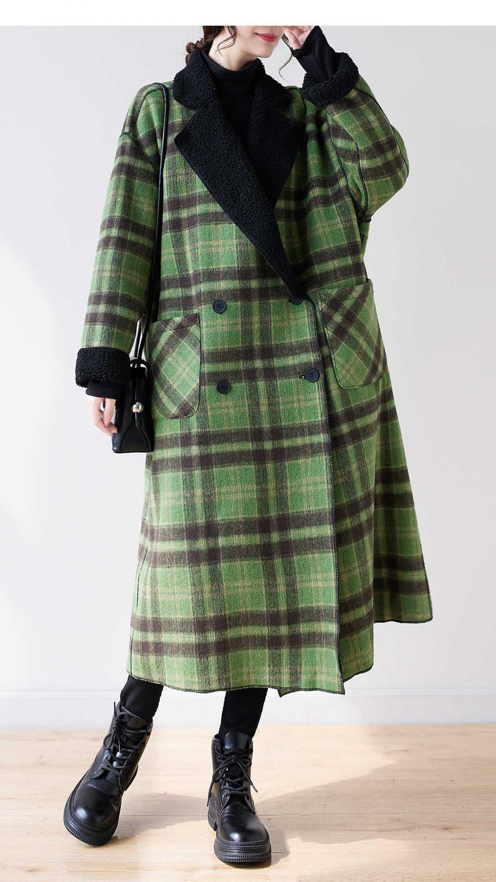 Classic Velvet Reversible Plaid Coat