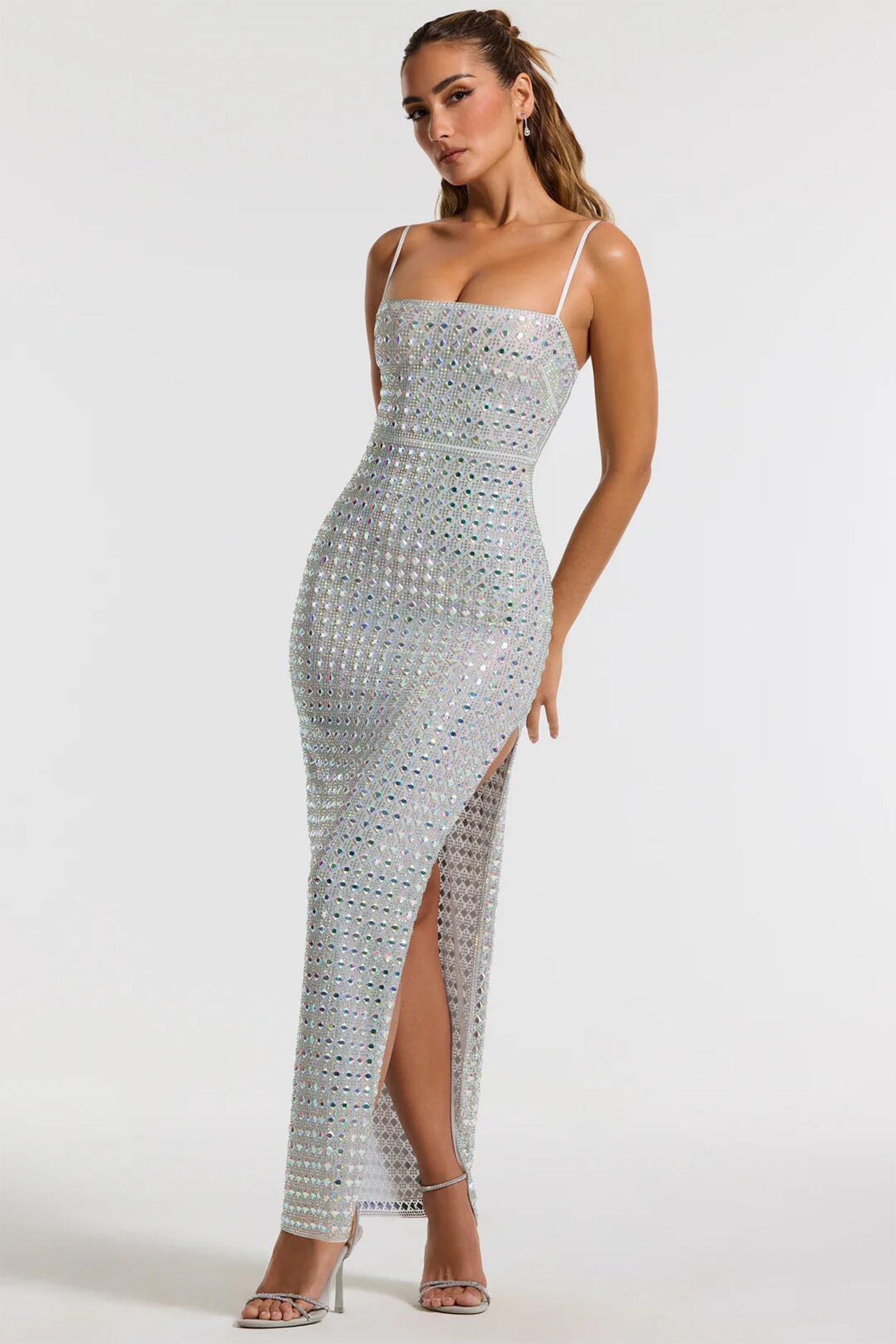 Camille Strap Rhinestone Maxi Dress