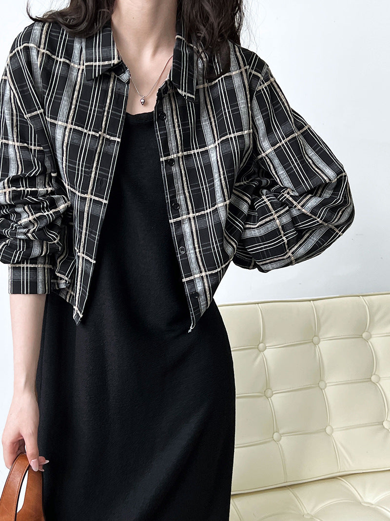 Classic Plaid Long Sleeve Blouse