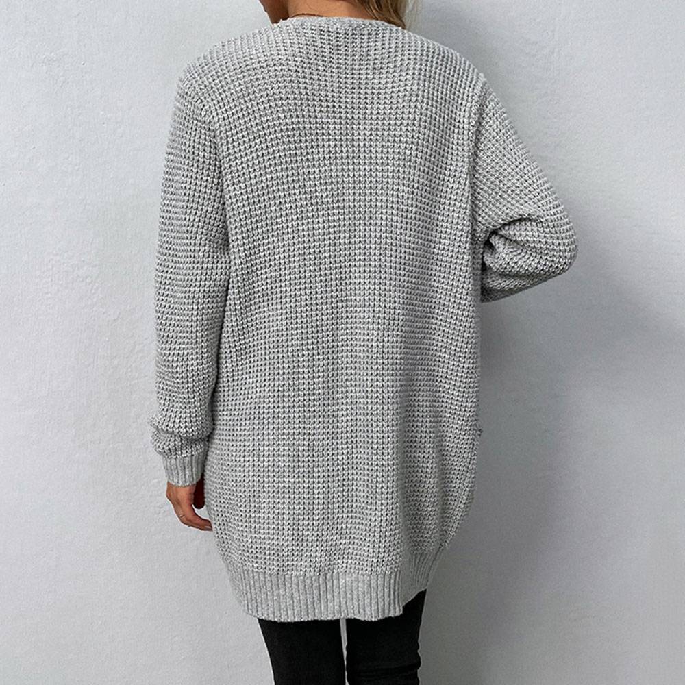 Regular Pocket Long Sleeve Women's Sweater