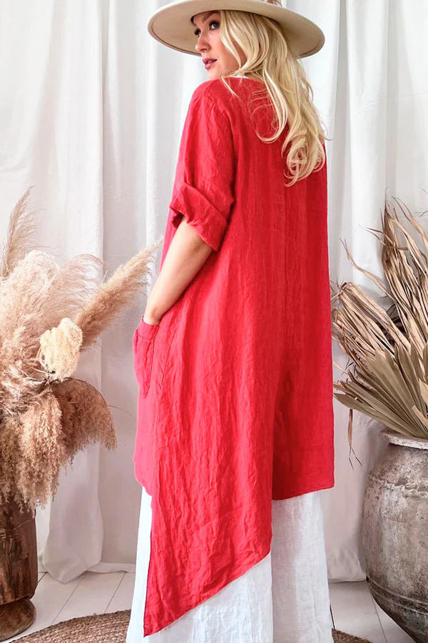 Casual   Irregular Hem Loose Dress