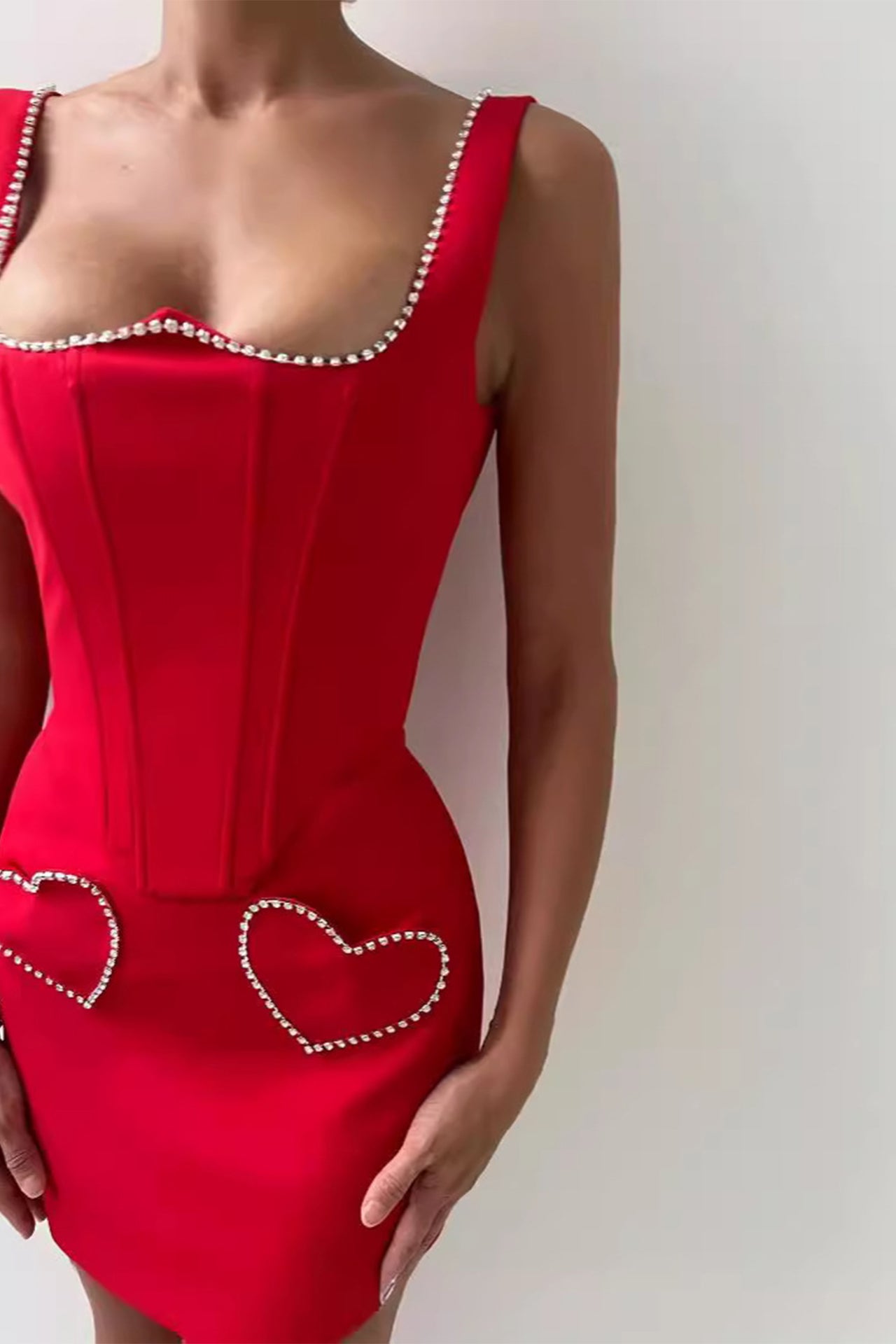 Sarah Heart Trim Mini Skirt Set