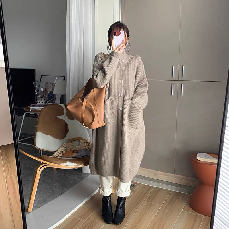 Versatile Loose Knit Long Sleeve Coat