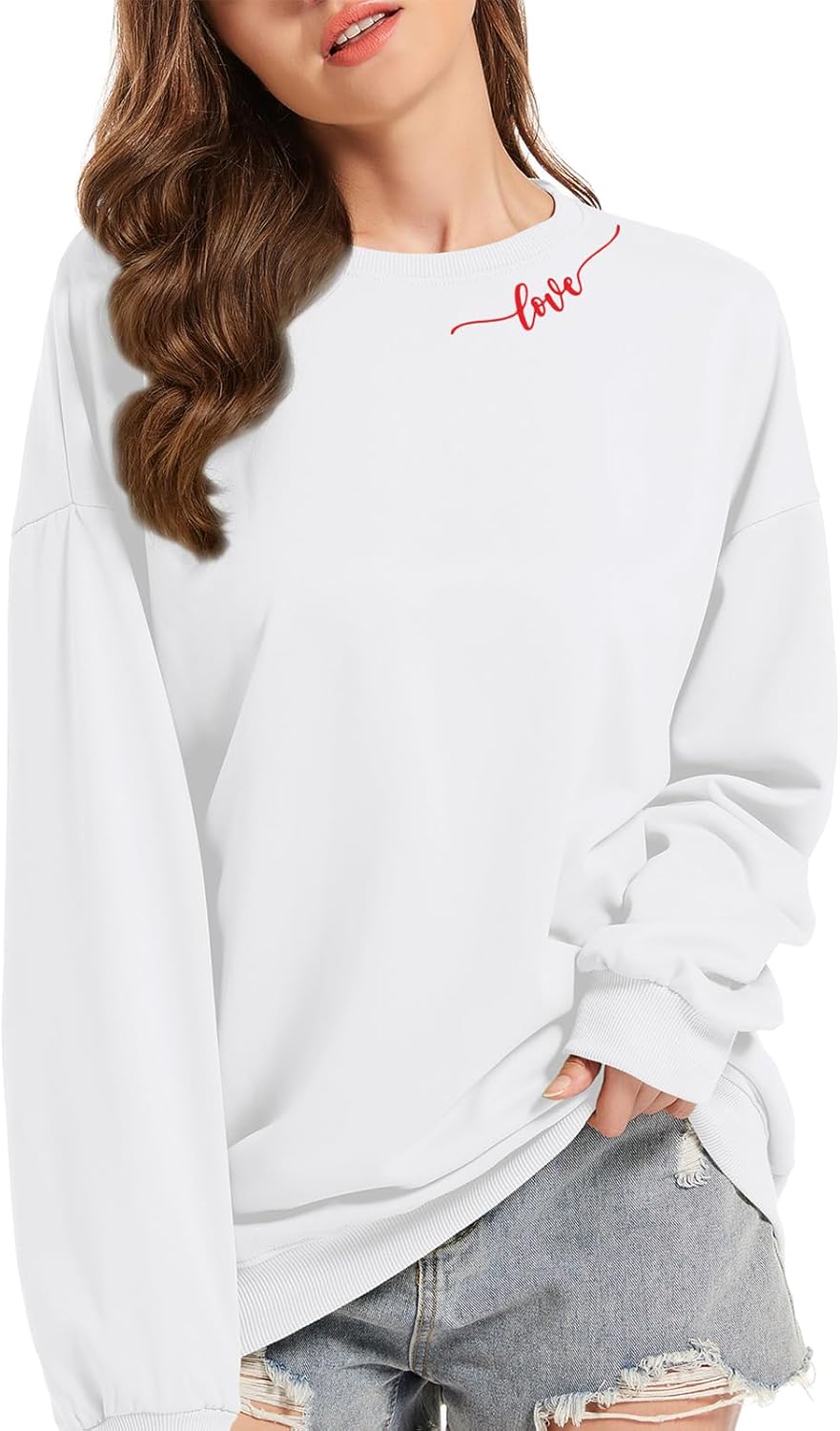 💕Heart Patch Crewneck Casual Sweatshirt(Buy 2 Free Shipping)