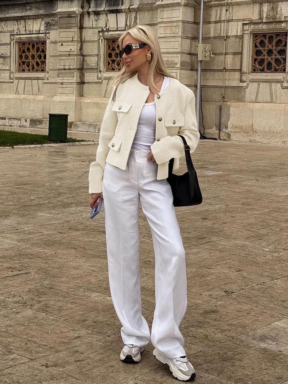 Women's 2025 Short Button-Down Tweed Blazer With Pockets (Buy 2 Free Shipping)