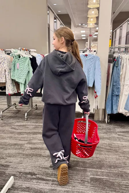2025 Spring Women's Casual Bow Print Hoodie and Sweatpants 2-Piece Set🎀(Buy 2 Free Shipping)