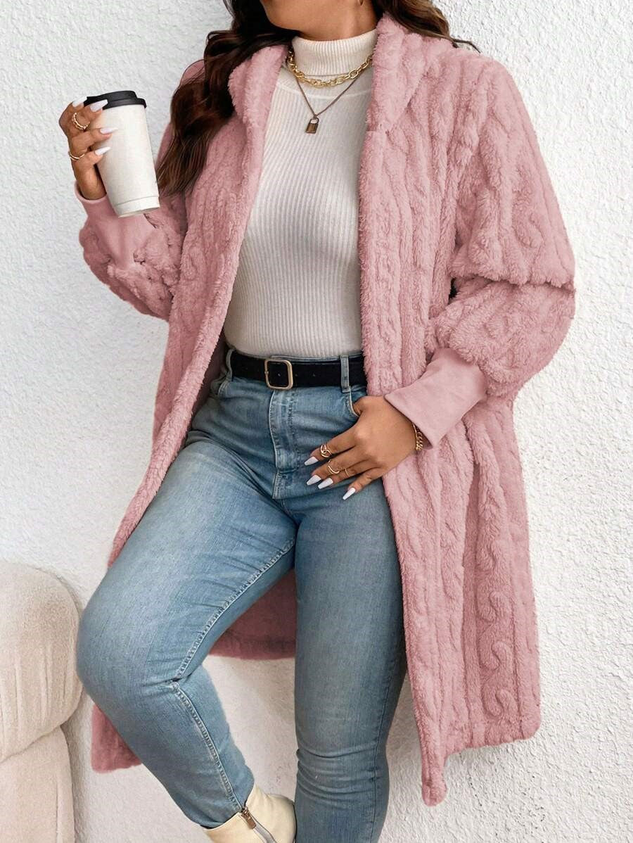 Front Hooded Long Sleeve Teddy Bear Plush Hooded Jacket With Pockets (Buy 2 Free Shipping)