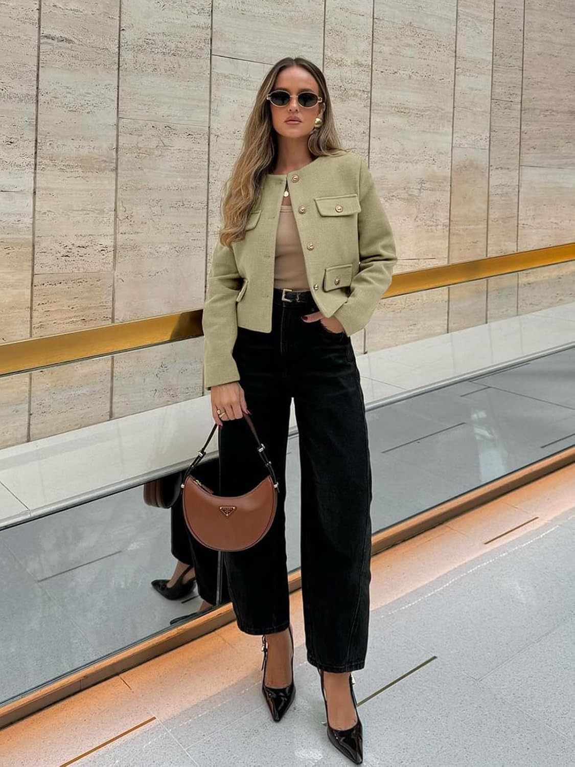 Women's 2025 Short Button-Down Tweed Blazer With Pockets (Buy 2 Free Shipping)