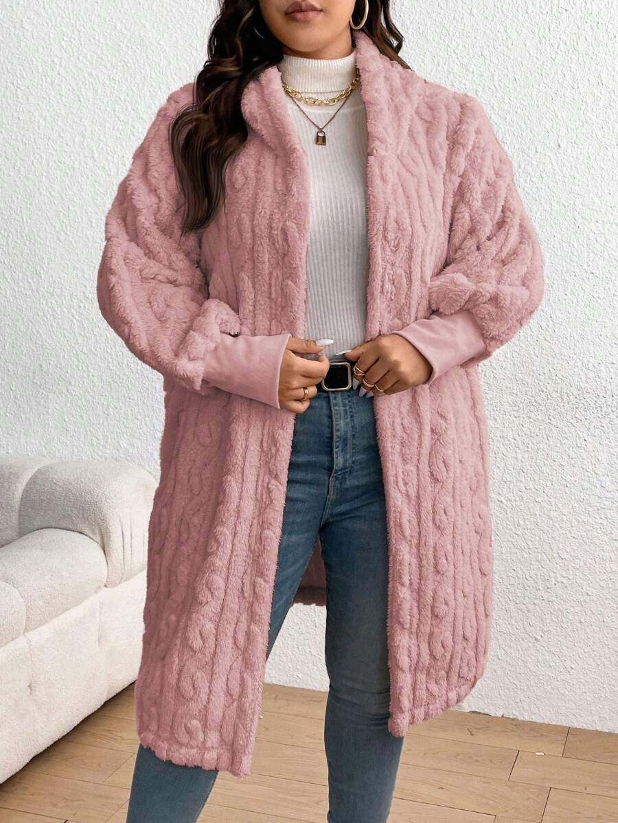 Front Hooded Long Sleeve Teddy Bear Plush Hooded Jacket With Pockets (Buy 2 Free Shipping)