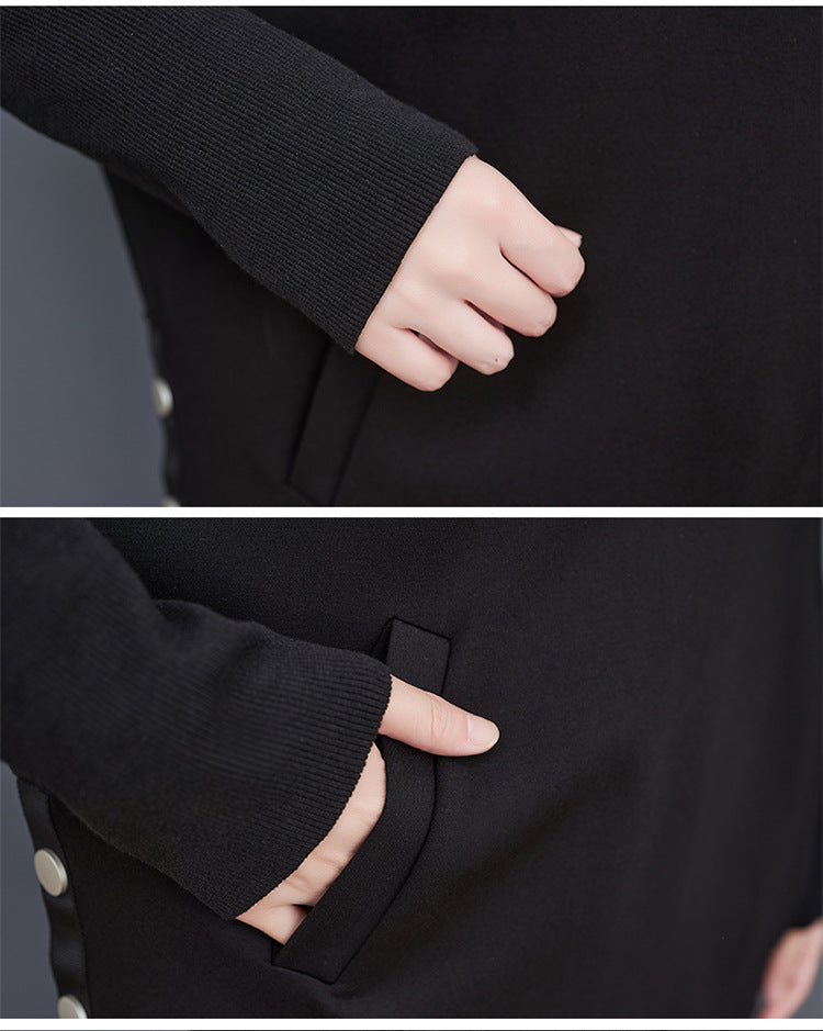 Personalized Solid Color Stand Collar Sweater