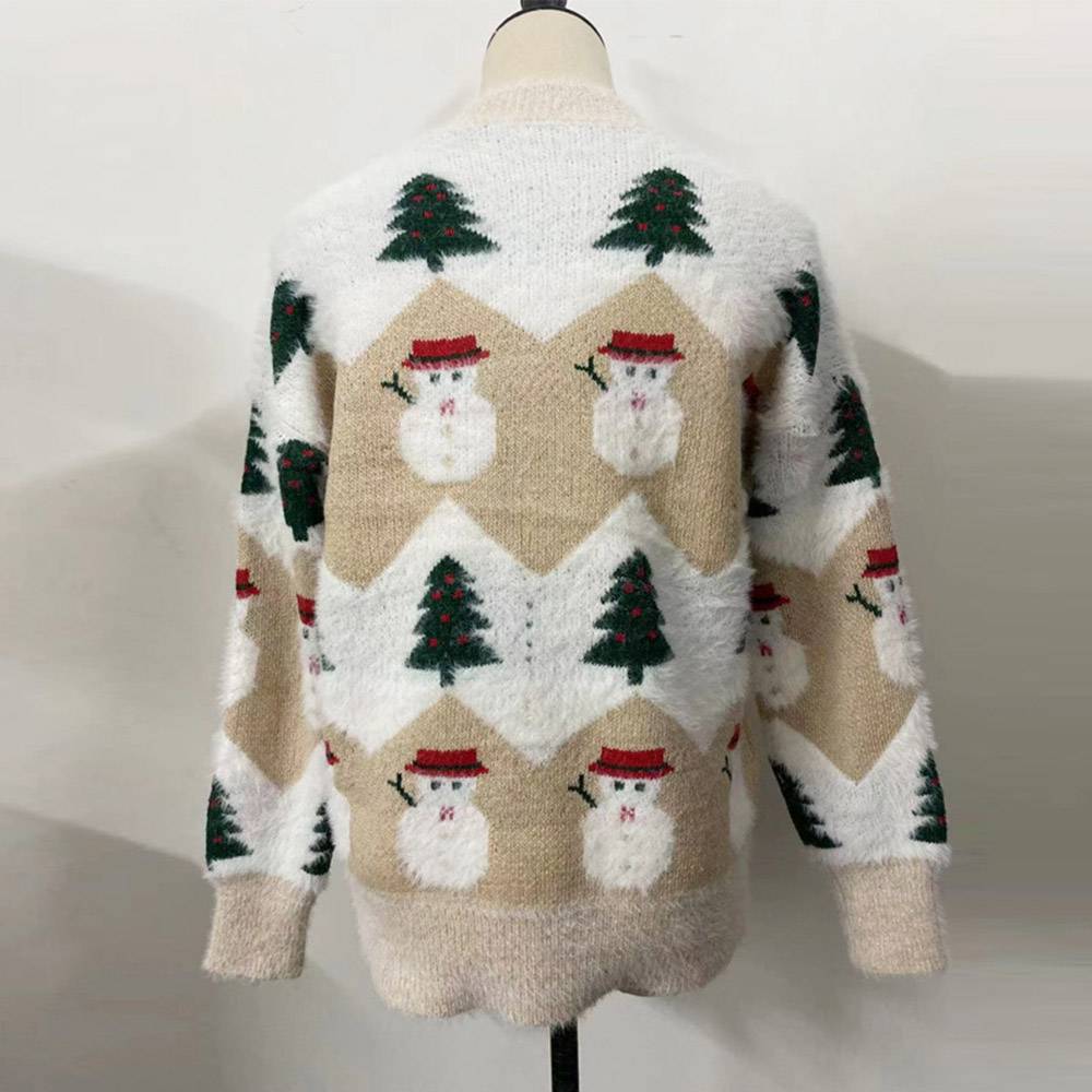 Merry Christmas Sweaters | Patchwork Thick Long Sleeve Women's Sweater