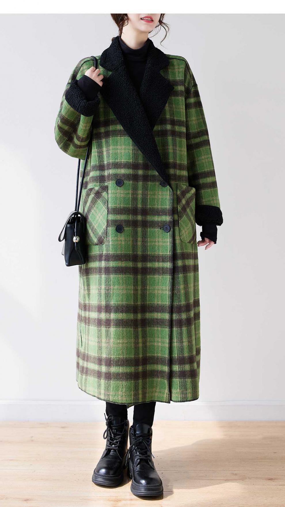 Classic Velvet Reversible Plaid Coat